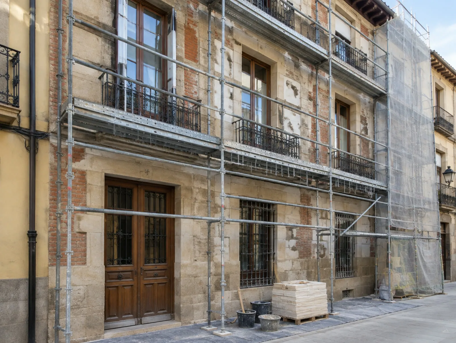 Edificio en fase de rehabilitación de fachada