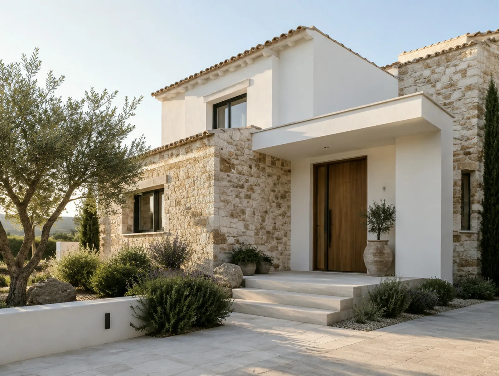 Vivienda unifamiliar de arquitectura contemporánea, fachada exterior